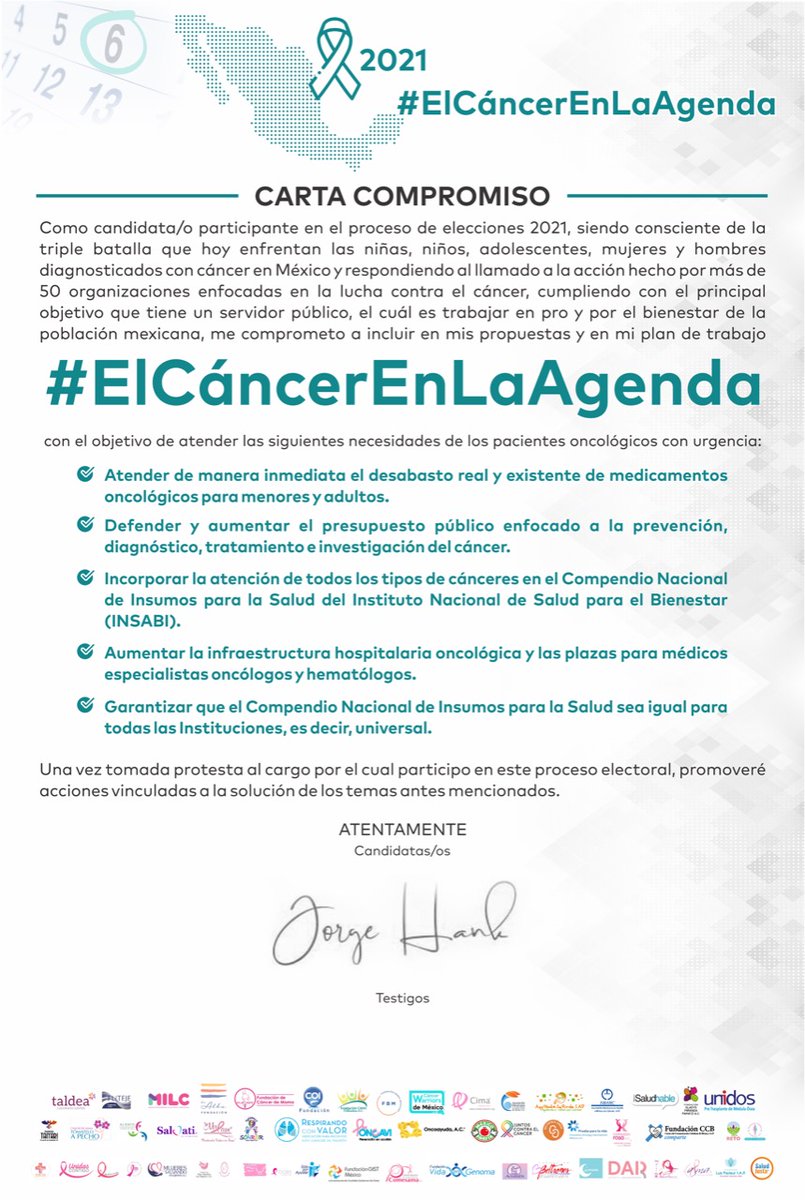 Me sumo.
Por las mujeres, por las niñas, por los niños, por las familias de Baja California. 
#ElCáncerEnLaAgenda 
#BajaCalifornia