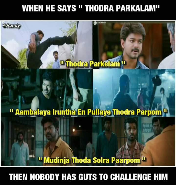 Muthuvirat4's tweet photo. King Of Dialogue Delivery😎

#Master   @actorvijay
#Thalapathy65 https://t.co/8brtwuIWsi