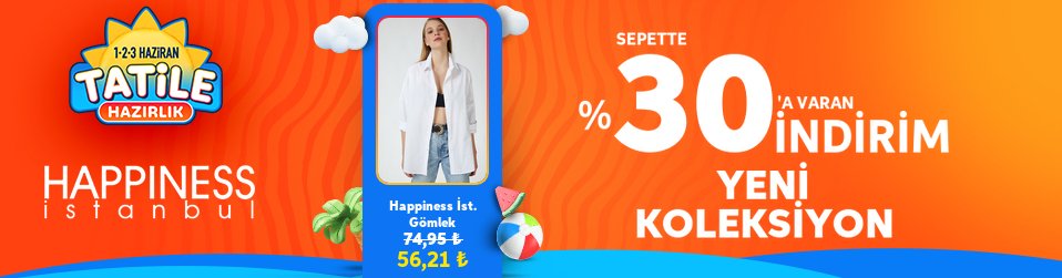 Trendyol Tatile Hazırlık İndirimleri: Happiness İstanbul Ürünlerinde %30'a Varan İndirim

hangifirsat.com/firsat/trendyo…