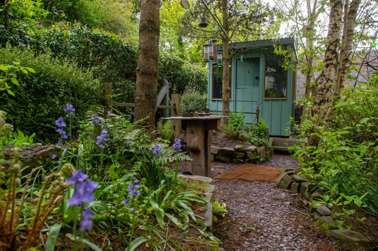 hitsatbreakfast's tweet photo. Congrats to #Shropshire #ShedOfTheYear nominees Rosemary and David! Your lockdown hideaway (left) looks lush tbh! 

Also, bit jels of the Derbyshire entry (right) which is basically a castle. 

#shedchat https://t.co/At3a2E1cTV