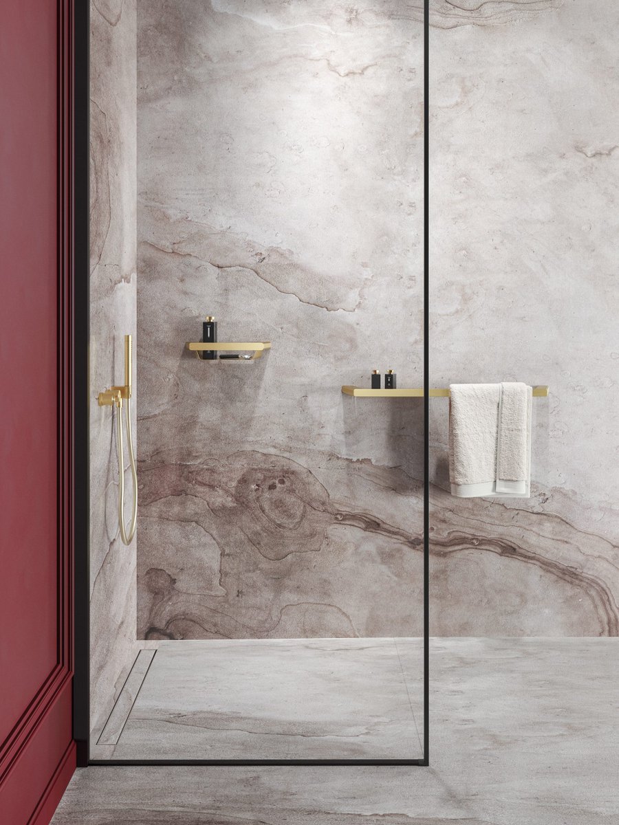 Bathroom brand Geesa has unveiled its extensive Shift collection of highly customizable bathroom accessories, including perpendicular towel rails and chrome-plated brass hooks. #design #interiordesign #style #furniture