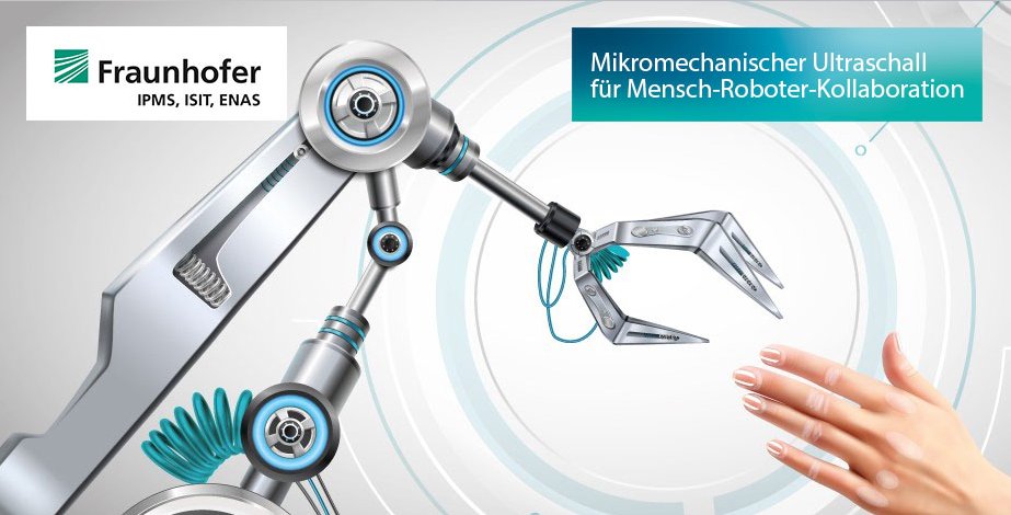 FraunhoferIPMS's tweet photo. Seien Sie bei unserem #Workshop am 1. Juli mit dabei & erfahren Sie mehr über mikromechanische #Ultraschallwandler und ihre Einsatzgebiete. Einen Vorab-Blick geben wir Ihnen gerne heute im Bereich der Mensch #Roboter-Kollaboration: https://t.co/ed0RK4by02
#KMU #CMUT #MUT #PMUT https://t.co/0YF9oNcyzL