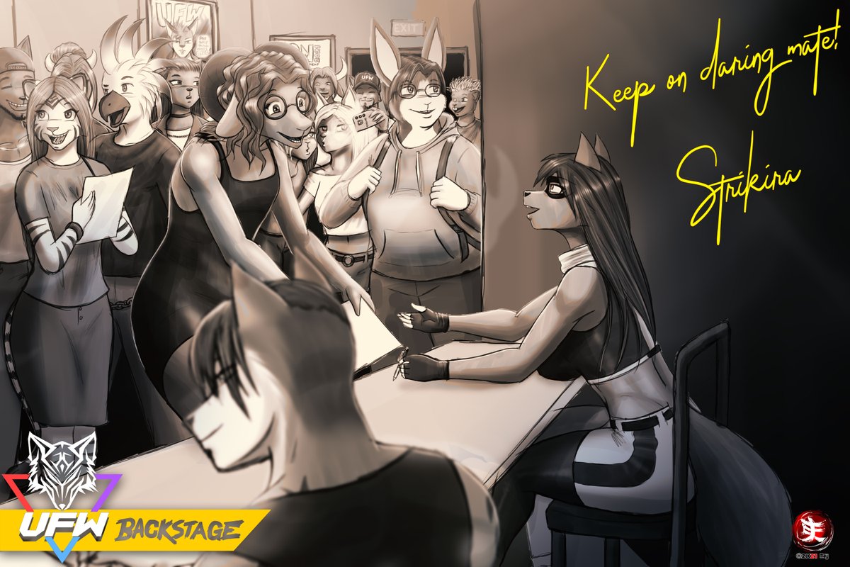 strikira's tweet photo. Another awesome contest piece drawn by my good friend @cylen_x. This one is for the awesome and amazing @Ma_cch1, who I manage to get in touch with at a fan experience. @UFW_Alyx was also kind enough to tag along as well <3
#DoYouDare #KeepOnDaring https://t.co/WHIYw9O2aw