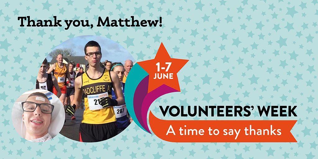 #VolunteerVoices - Matthew. Diagnosed with a rare, cancerous brain tumour in his teens, <a href="/runningthrucncr/">Matthew Pullan</a> is passionate about helping others, and we’re so grateful for his input to help us improve our support and resources for people like him: buff.ly/2TpL1ET