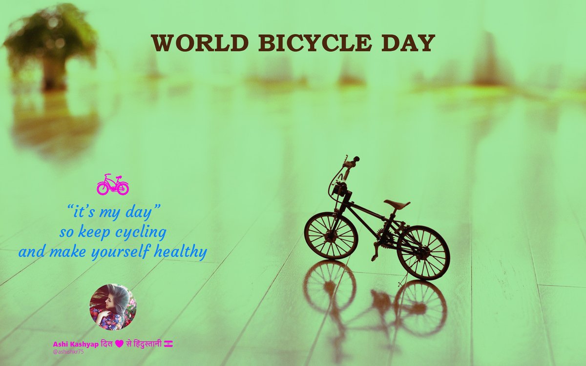 On this special day of #HappyWorldBicycleDay, We Need to promote cycling for better #health, #fitness, #immunity, #environment.

#WorldBicycleDay #bicycleday

@12AjeetPandey1 @12AjeetPandey1 @YOGIJAIHIND2 @BeingShatruhan @PoojaAv721bjp @milanvy55229392 @jatinkr1707 @Debasish_John