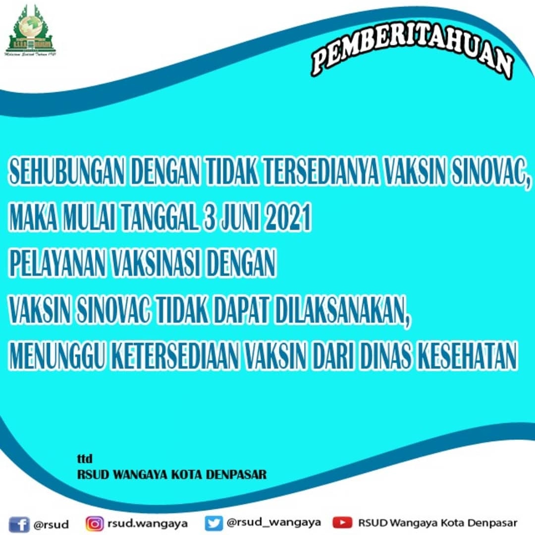 rsud_wangaya's tweet photo. Mohon menjadi perhatian, untuk vaksin Astra Zeneca masih tetap dilayani. 

#humasrsudw2021 https://t.co/SY1vuOy3a2