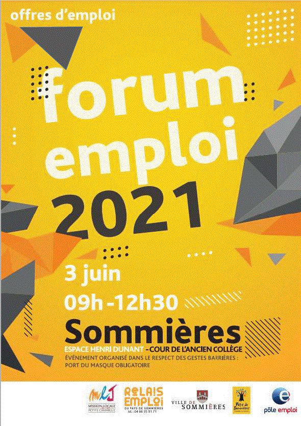 #Forum #Emploi de #Sommieres 2021 c est parti #AvecPoleEmploi et ses partenaires. Des #offres d #emploi tous secteurs d activité avec plus de 30 entreprises qui accueilleront le public dans le respect des normes sanitaires.