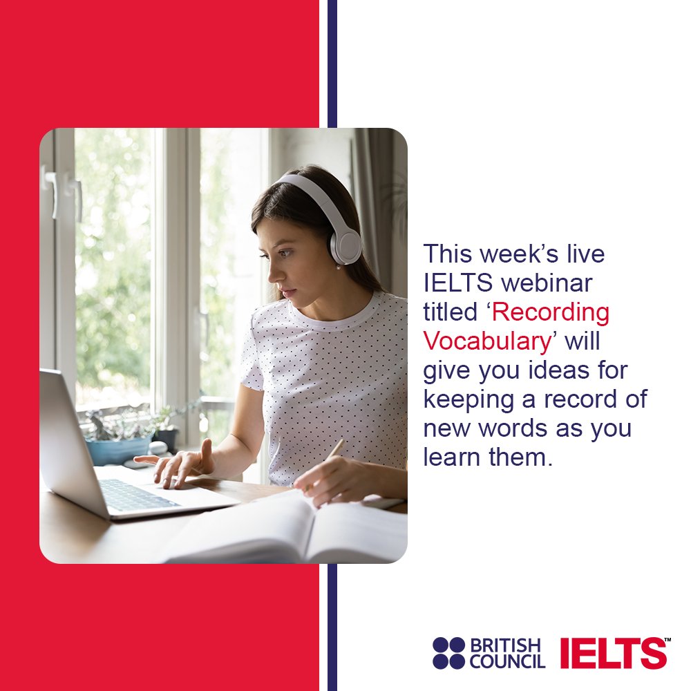 LearnEnglish_BC's tweet photo. 💛Don't miss the free live IELTS webinar TODAY at 9:30 AM UK time and 3:00 PM UK time.💛 Today the IELTS expert will be talking about how to boost your vocabulary for IELTS. Register here and prepare for IELTS from home: https://t.co/teBWJg7f6u
#IELTSLiveWebinars https://t.co/CZCGJCQxHx