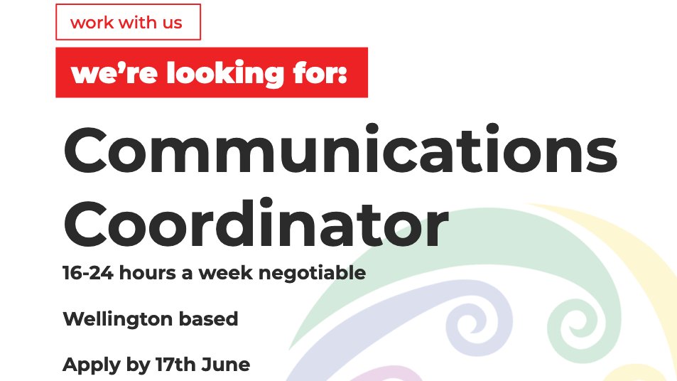 insideoutkoaro's tweet photo. We're looking for a part-time Communications Coordinator to join our team in Wellington! This role includes maintaining our website and social media presence, a regular newsletter and assisting with media releases. Apply by 17th June!

https://t.co/I23IbxfZwD https://t.co/n6LWexIz7V