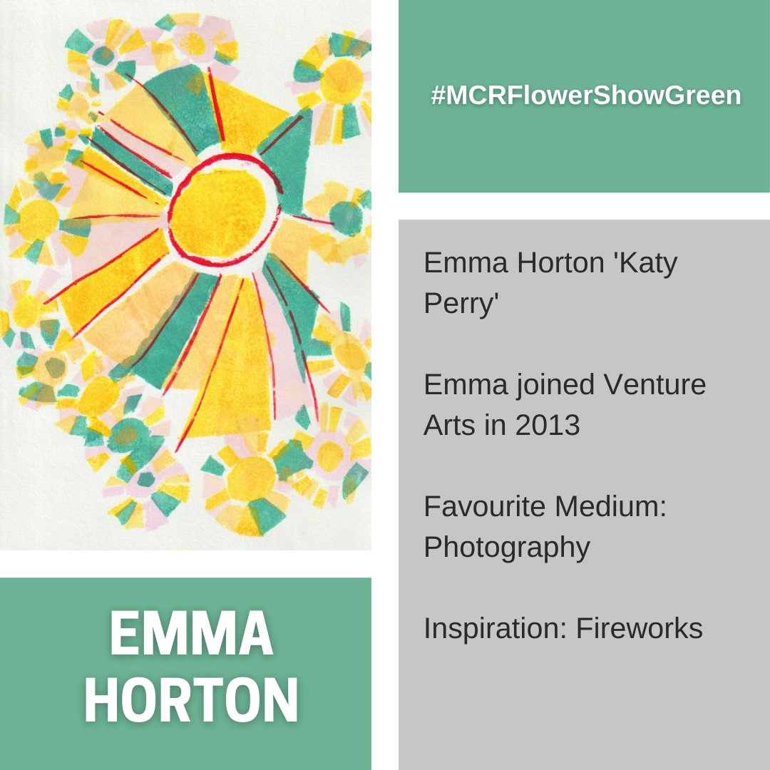 Manchester Flower Show Day Six! 🌸🌻 #MCRFlowerShowGreen Today we are delighted to introduce you to Emma Horton and her brilliant artwork - Katy Perry! Emma was inspired by fireworks 🎆 #MCRFlowerShow #SeedOfChange #TheManchesterFlowerShow #ManchesterFlowerShow #Manchester
