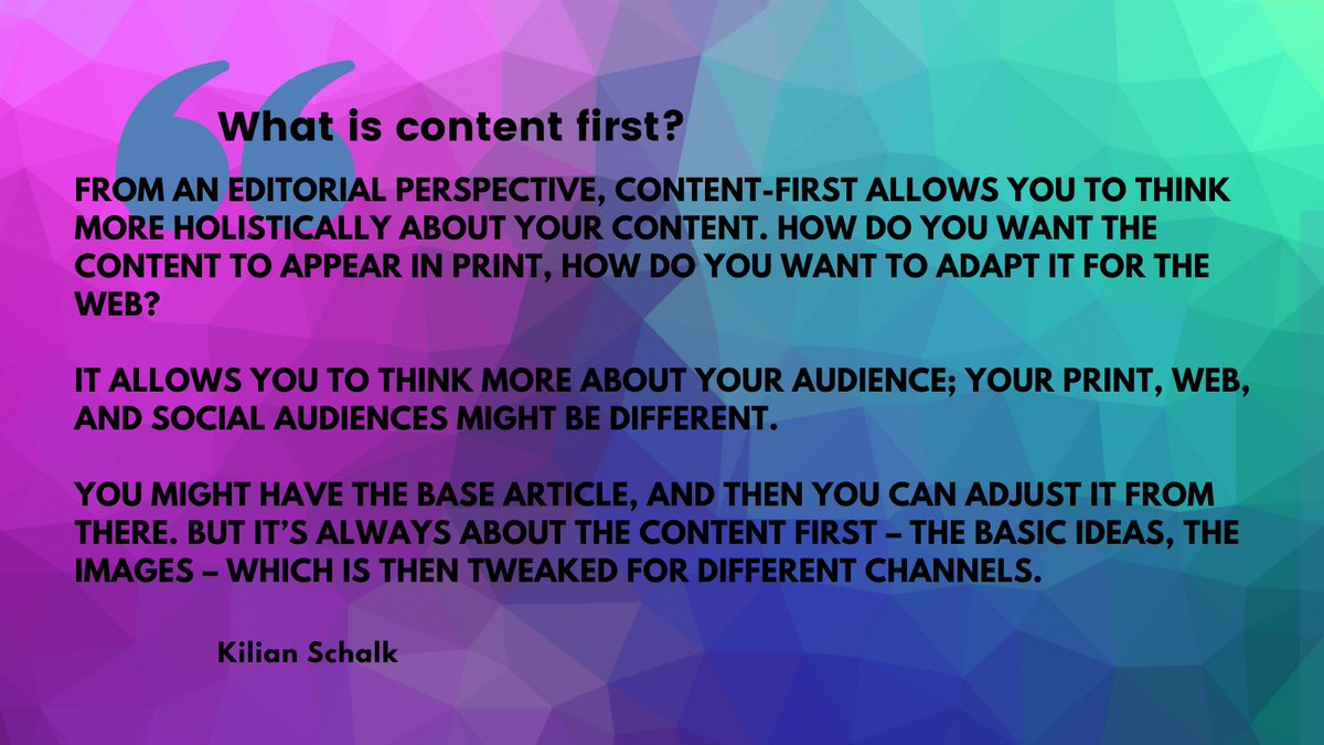 Do you adapt your #print #content for the web? 🤔 You should. Each channel demands a different technique to engage your audience. But it doesn't mean that your workload has to increase. 

Read about #publishingworkflow expert Kilian Shalk's technique here: bit.ly/3vNXEYD
