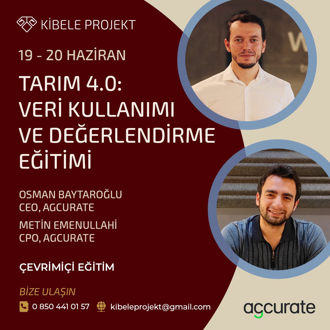 osmanbaytaroglu's tweet photo. Etrafımızda tarıma yatırım yapmayı düşünen çok sayıda kişi var. Günümüz koşullarında riskleri ve çözümleri bilmek, ayakta kalabilmek için elzem. Biz de tarımda veri kullanımı, değerlendirme, yeni teknolojiler üzerine @kibeleprojekt işbirliğinde 2 günlük bir eğitim tasarladık. https://t.co/osb9u4PHeg