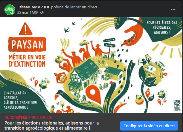 AMAP_IDF's tweet photo. Retrouvez-nous à 19h pour débattre du futur de l'agriculture francilienne. Le débat sera animé par @AmeliePoinssot @Mediapart et @ChevallierCcile @le_Parisien. En présence de @Clem_Autain @julienbayou @ADublanche @BrunoMillienne @rosesarkissian 
https://t.co/syAITmlz0u https://t.co/FuPuz0bHiA