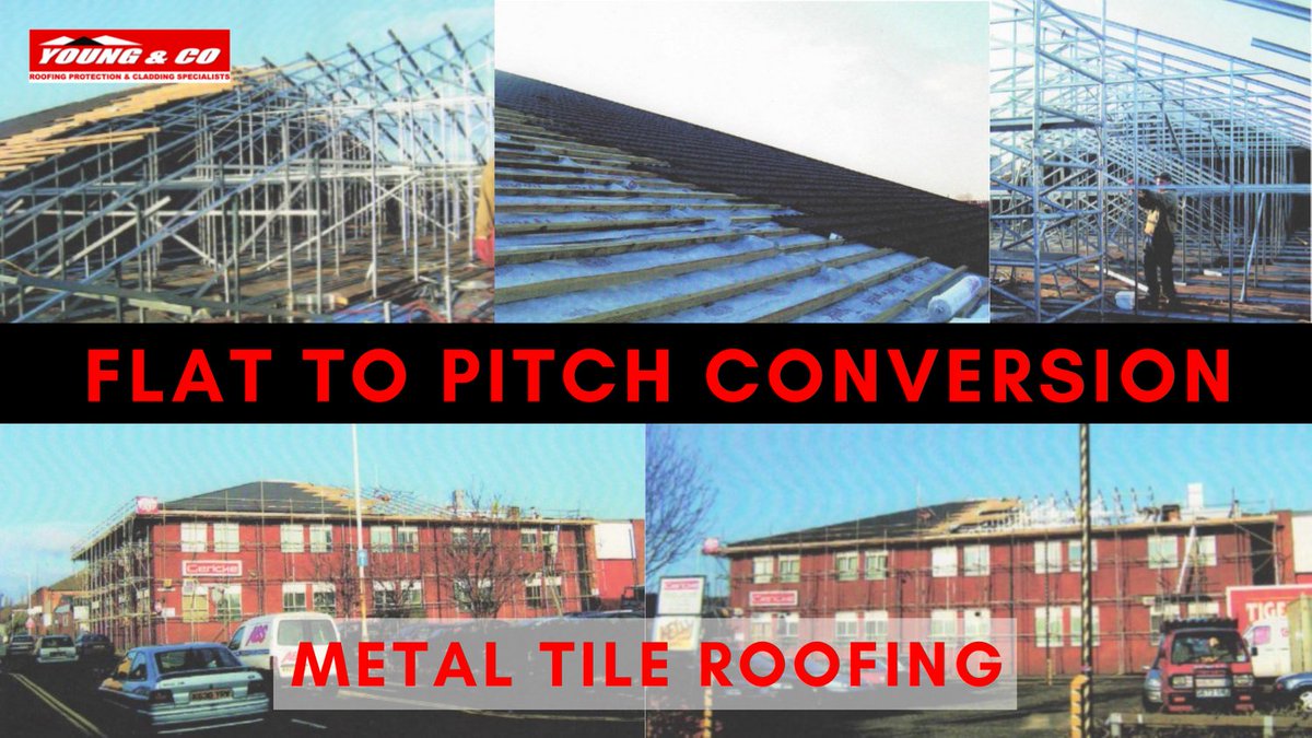 YoungCoRoofing's tweet photo. #ThrowbackThursday Real blast from past replacement of flat roof with pitched roof almost 20 years ago with lightweight flat to pitch conversion system &amp; metal roof tile #Roofing #lightweightroofing #FlattoPitch https://t.co/y9U1Hmu0H5