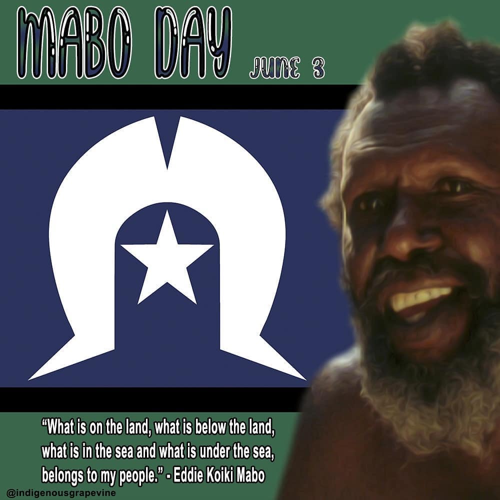 IndigGrapevine's tweet photo. #MaboDay 💚🖤💙🤍 https://t.co/wVzs5nCvac