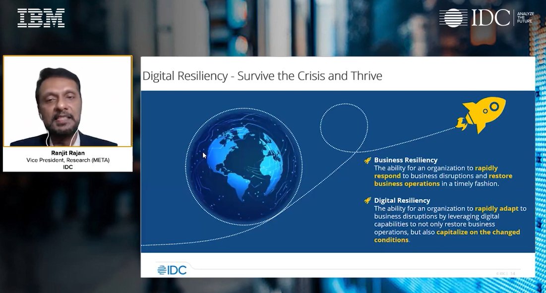 IDCMEA's tweet image. Digital Acceleration and Strategies for Finance Transformation with Ranjit Rajan, Vice President, Research META, @IDC @ranjitrajan1 | at the @IDC &amp;amp; @IBM #Financetransformation Executive #DigitalRoundtable