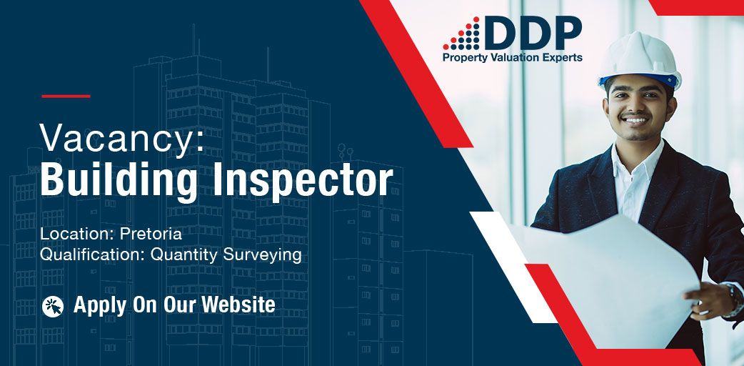 We are looking for a #BuildingInspector to join our team of professionals at our Pretoria office. Applicants must have a relevant Quantity Surveying degree. Apply now: buff.ly/3vMQP9U 

#WeAreHiring #ddp #property #valuation #propertyvaluations #DDPExperts