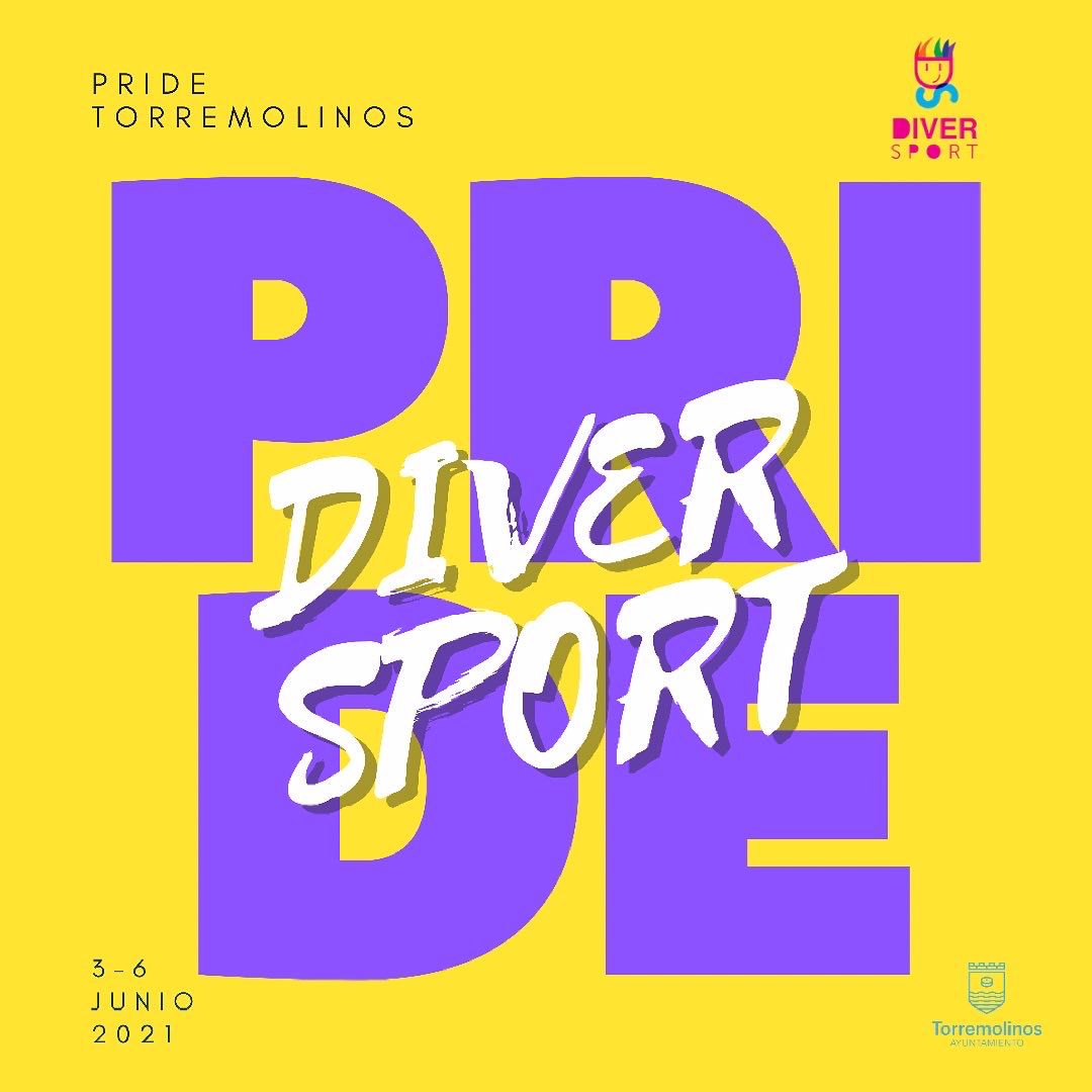 AdrianoAntinoo's tweet photo. Torremolinos | La entidad @DIVERSPORT5 ha compartido su apretado programación del 3 al 6 de junio para este #OrgulloLGTBI 2021. Nuestras felicitaciones a sus #activistasLGTBI. #PrideTorremolinos https://t.co/OmrTqW17Xm