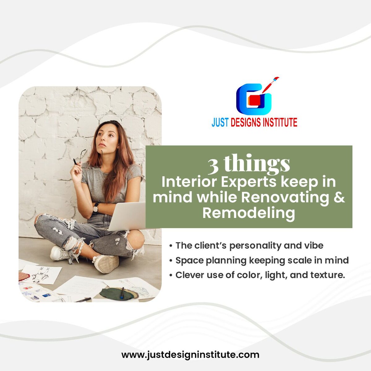 just_designs's tweet photo. With 11 years of excellence, Just Designs Institute prepares you to excel in the field of interior designing. 

𝗖𝗮𝗹𝗹 : +𝟵𝟭𝟴𝟴𝟮𝟲𝟴𝟴𝟴𝟯𝟯𝟯
𝗩𝗶𝘀𝗶𝘁 𝗡𝗼𝘄: 𝗵𝘁𝘁𝗽𝘀://𝗷𝘂𝘀𝘁𝗱𝗲𝘀𝗶𝗴𝗻𝗶𝗻𝘀𝘁𝗶𝘁𝘂𝘁𝗲.𝗰𝗼𝗺/

#justdesign #justdesigninstitute #interiordesign https://t.co/BzrmakqzeU
