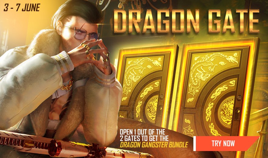 bdfreefire's tweet photo. Dragon Gate নামের মধ্যেই লুকিয়ে আছে অন্যরকম একটা ভাব!😎 দু'টি দরজার একটি খুলে দিলেই পেয়ে যেতে পারো 'ড্রাগন গ্যাংস্টার' বান্ডেলসহ দুর্দান্ত কিছু আইটেম!🔥

চলে যাও গেমে এবং খোলার চেষ্টা করো তোমার দরজা! ইভেন্ট চলবে আগামী ৭ জুন পর্যন্ত! ⏳

#FreeFire #FreeFireBangladesh #Booyah https://t.co/vQtO439Fe0