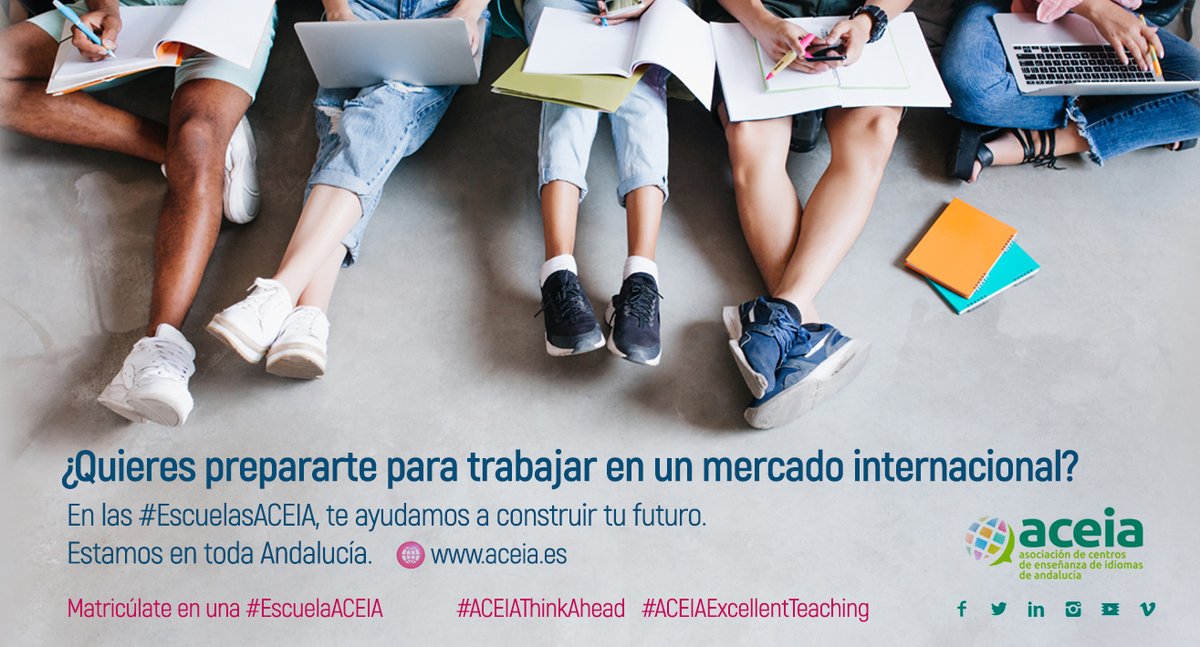 ACEIAndalucia's tweet photo. #ACEIAThinkAhead #aceiaexcellentteaching #universitarios 🖐 ¿Quieres prepararte para trabajar en un mercado internacional 🇧🇫🇧🇪🇰🇷🇺🇸? En las #EscuelasACEIA, te ayudamos a construir tu futuro 🚀. 👩💻 Busca la más cercana https://t.co/el9qNU8kQt y Reserva Plaza o Matricúlate 📑 YA. https://t.co/OD4mGyenqI