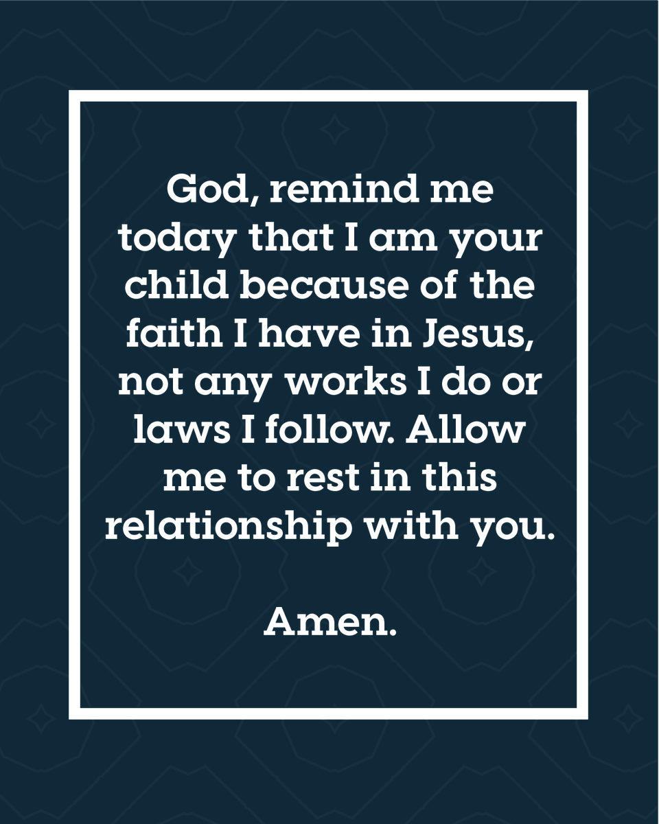 WGMtweets's tweet photo. God, remind me today that I am your child because of the faith I have in Jesus, not any works I do or laws I follow. Allow me to rest in this relationship with you.

Amen.

#prayerthursday #pray #prayer #prayerlife #childofGod #faith #Jesus #relationship #rest https://t.co/L4QxjnlI9G