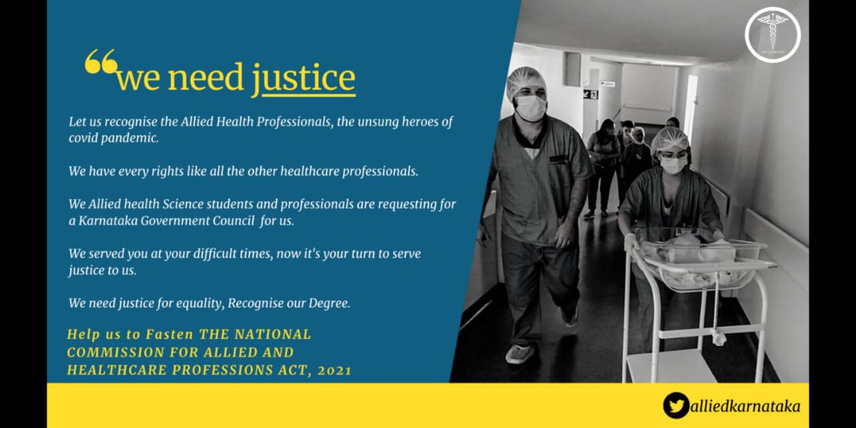 NCAHP bill is passed on 16th may and signed by president on 28th may..

This act ensures providing quality education, code of ethics , registration council for paramedics and many more. This act must be implemented immediately.

#ImplementNCAHPact
#AHPNeedsKarGovCouncil