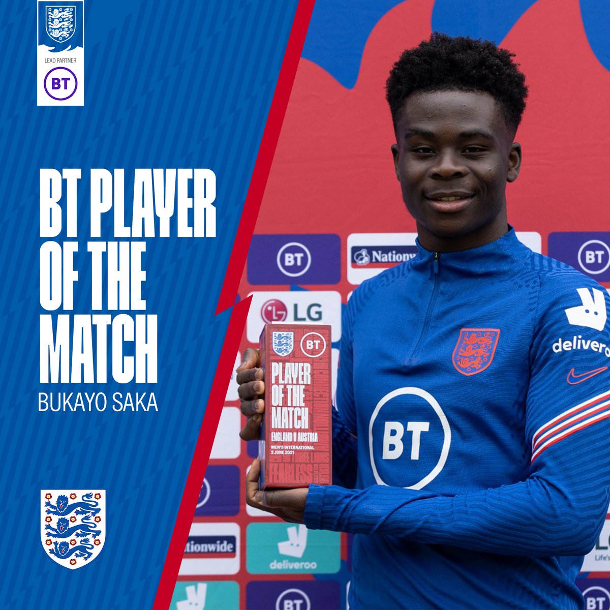 England's tweet photo. Introducing your @bt_uk Player of the Match...

🔥 @BukayoSaka87 https://t.co/pI6DRsc8yQ