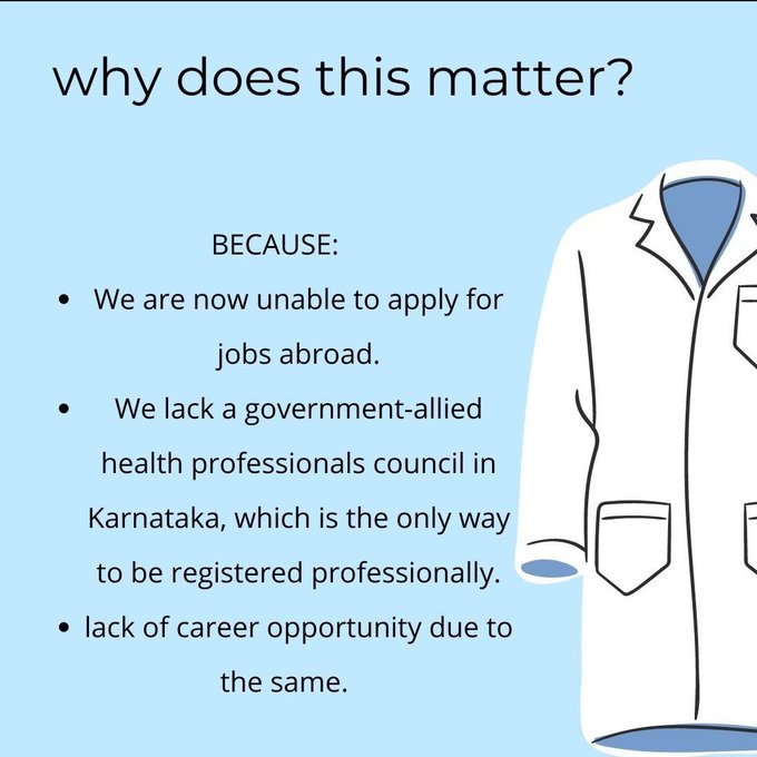 Fasluvk1's tweet photo. We are requesting the karntaka government for registration of our profession through the allied health council just like any other professionals
#implementNCAHPact
#AHPNeedsKarGovCouncil  
#recognizealliedhealthprofessionals 
@VCRguhs @BSYBJP @mla_sudhakar #AHPNeedsKarGovCouncil https://t.co/6FT4AQ6tGr