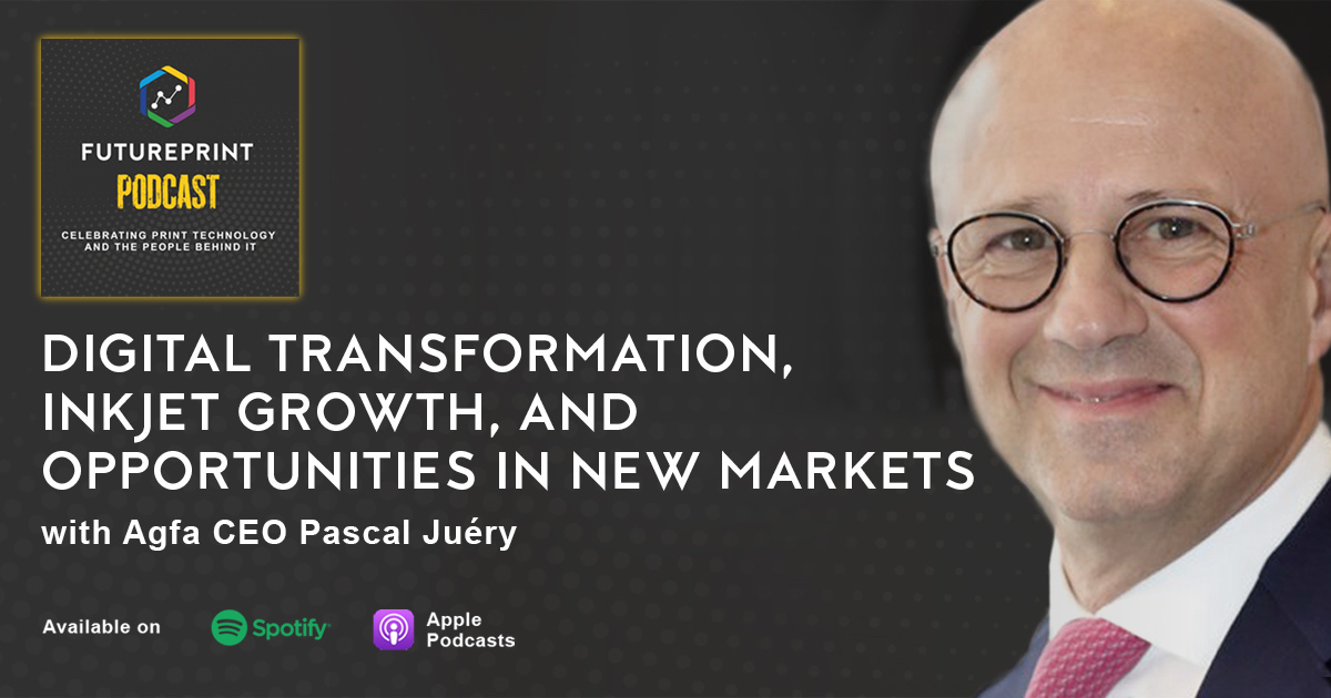 FuturePrintVS's tweet photo. 🎙 #FUTUREPRINT PODCAST! 🎙

Our latest pod takes a look back at this insightful discussion with @Agfa_Inkjet  CEO Pascal Juery, who takes us on a fascinating journey through the company's history and his tenure so far. 

Listen and subscribe now! https://t.co/VskDpqlM8t https://t.co/kRCsFLh2Eb
