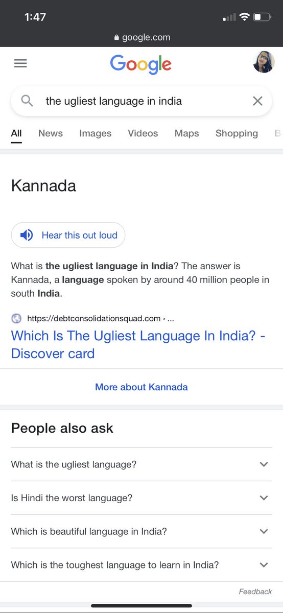 Pooja__D's tweet photo. Dear @GoogleIndia  This is the disrespect to the oldest language of the country#Kannada which is spoke by 6 cro people moreover there is no such a language which is ugly every language has got its own respect and love , hoping for the further serious action on this #Kannada https://t.co/pAIEqpL8JZ