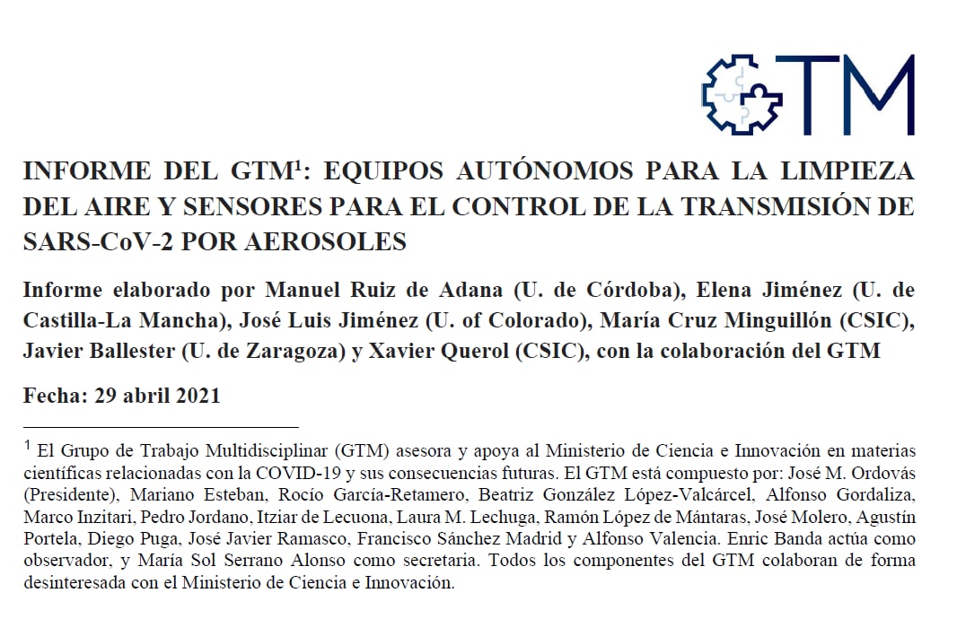 Miguel Ángel Campano (@ma_campano) on Twitter photo Magnífico resumen del informe del GTM para <a href="/CienciaGob/">Ministerio de Ciencia, Innovación y Universidades</a>:
✅ Purificación de aire contra el #SARSCoV2
Importancia de:
➡️ Calidad del aire
🔹Ventilación
🔹Filtrado de aire
🔹Medición continua de CO2
➡️ Evitar:
🔹Inactivación química
🔹Desinfectantes en aire
#SonLosAerosoles Magnífico resumen del informe del GTM para <a href="/CienciaGob/">Ministerio de Ciencia, Innovación y Universidades</a>:
✅ Purificación de aire contra el #SARSCoV2
Importancia de:
➡️ Calidad del aire
🔹Ventilación
🔹Filtrado de aire
🔹Medición continua de CO2
➡️ Evitar:
🔹Inactivación química
🔹Desinfectantes en aire
#SonLosAerosoles