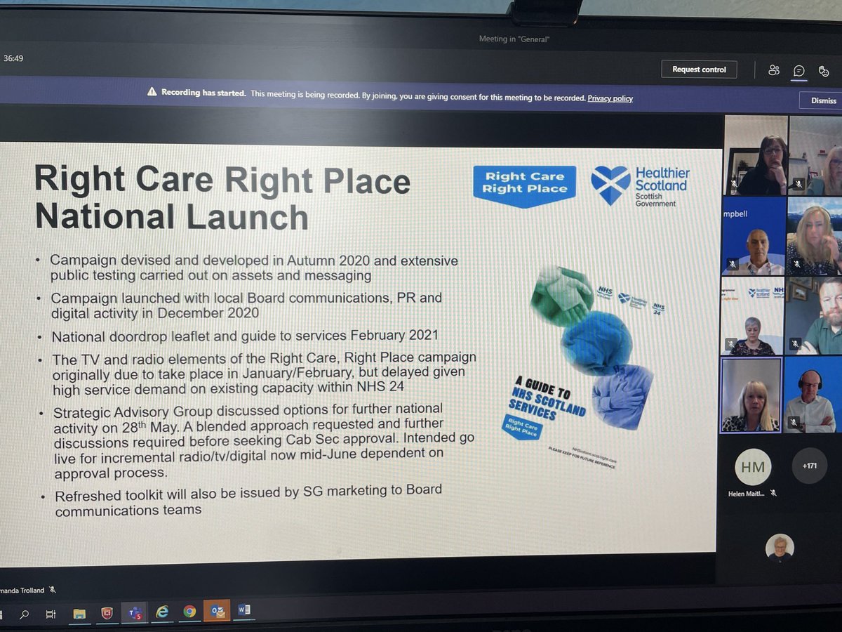 Clairog's tweet photo. #6EAScot further info on future comms plan for Right Care Right Place ⁦@janeda35⁩ ⁦@tonymcgowan18⁩ ⁦@wendymcd3012⁩ ⁦@HISengage⁩ https://t.co/rrWWRSKiAb