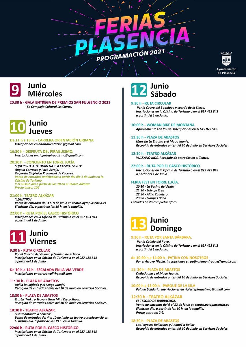 Programa de #Ferias2021 #Plasencia
Mas información en plasencia.es/web/images//im…