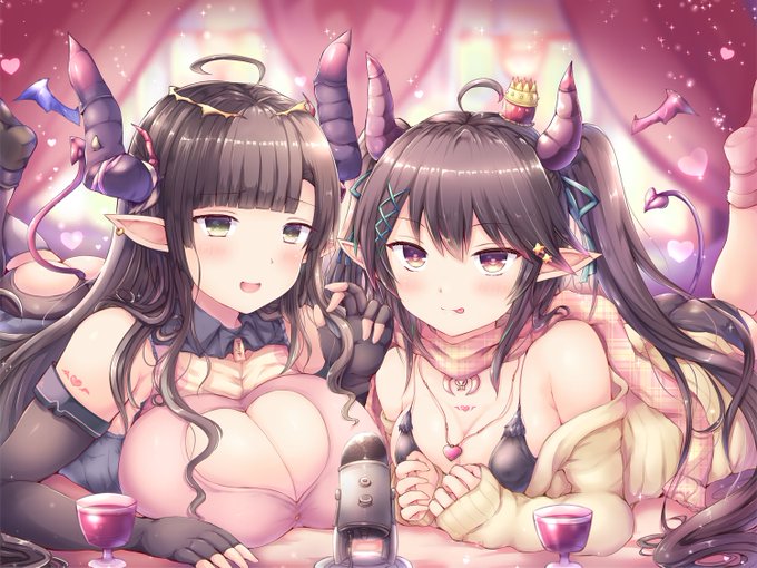 サキュバス姉妹のお部屋でお話しませんか?💕(※耳舐め有り) 