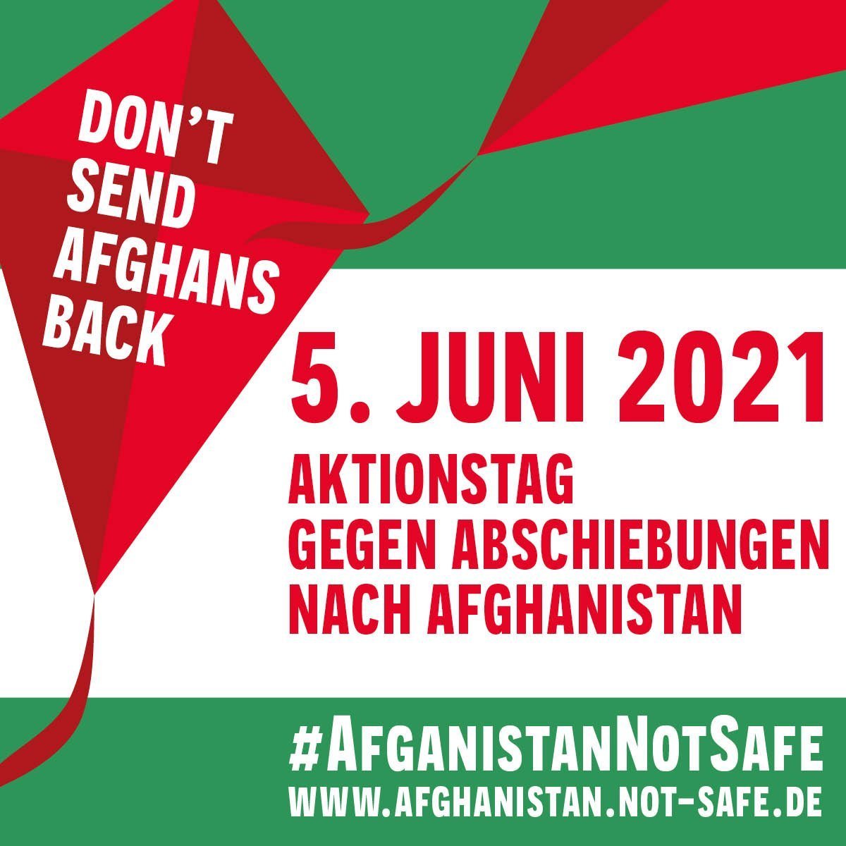 #Afghanistan ist nicht sicher!
Aufruf zum bundesweiten Aktionstag am 5. Juni 2021:
Stoppt alle #Abschiebungen nach Afghanistan! Alle Infos: afghanistan.not-safe.de/index.php/akti…