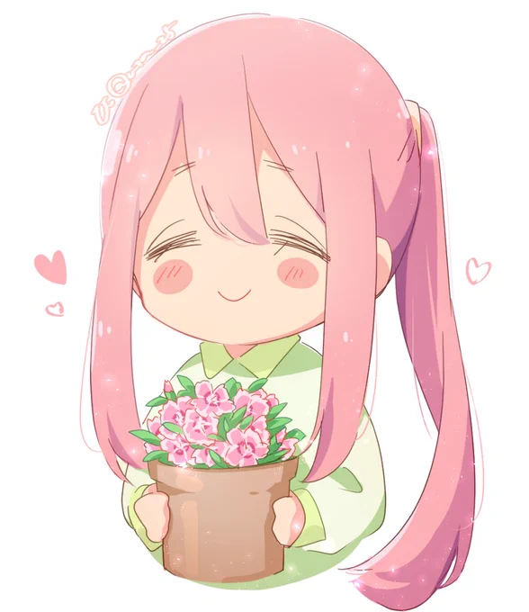 ナデシコを育てるなでしこちゃん🌸
#ゆるキャン #ゆるキャンΔ #各務原なでしこ 