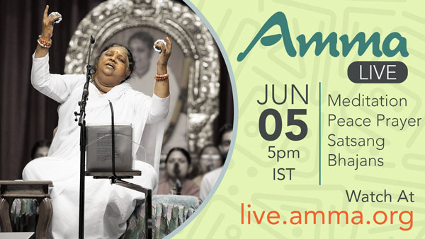 AmmaChimes's tweet photo. Live-streaming of Amma’s Meditation, Bhajans and Satsang - on Saturday, 5th Jun 2021 at 5:00pm IST from Amritapuri. Stay tuned...
https://t.co/y6mXaR2Rxw https://t.co/hpxadrFuZf