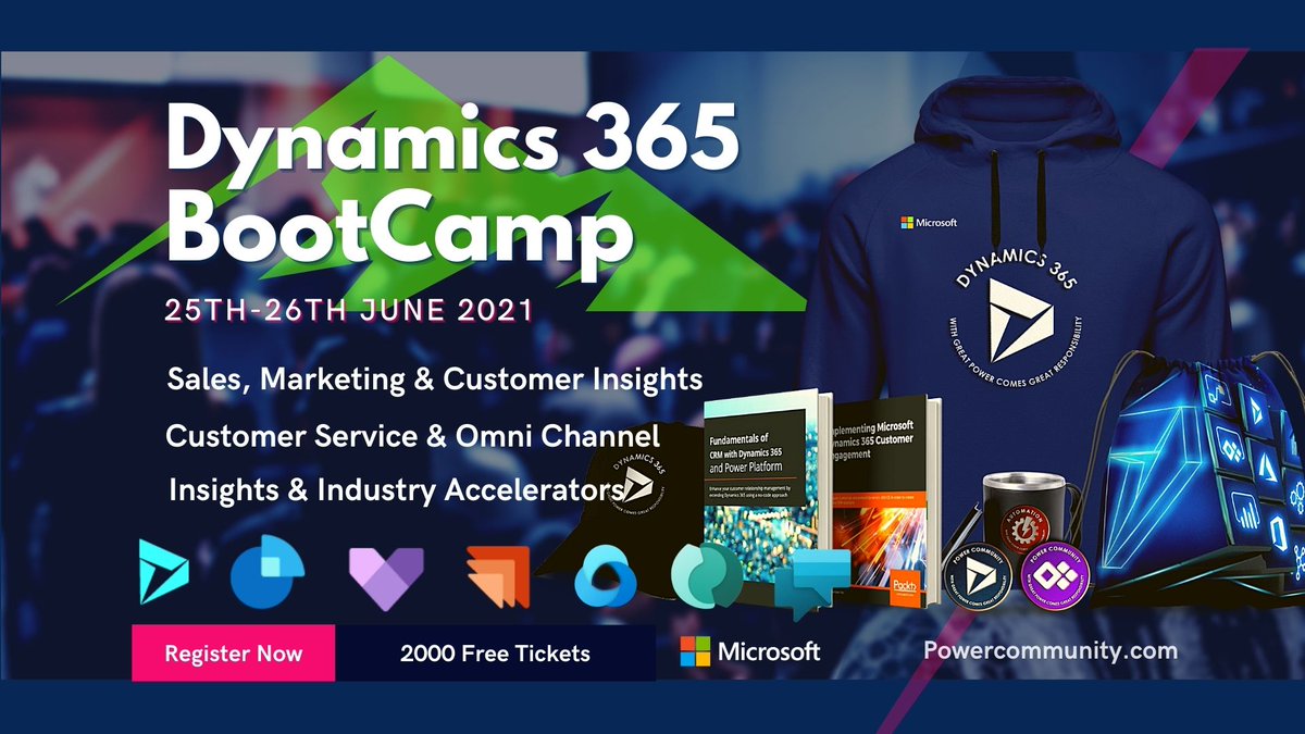 Powerthon's tweet photo. Call For Speakers for the Global #Dynamics365 Bootcamp Closes in 5 Days! #MVPBuzz
https://t.co/54mHGTmhMy
#MSDyn365 #CustomerService #Sales #Marketing #Omnichannel #CustomerInsights #FieldService #ProjectOperations #UnifiedScheduling
#Powerplatform #CustomerVoice #AI #CRM https://t.co/OcbB5ONM1r
