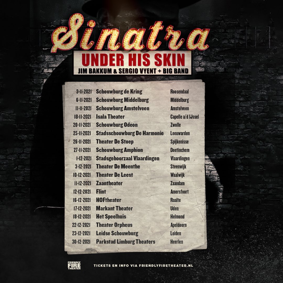 November/december 2021 in de theaters! Tickets via bit.ly/2Tw5BDz • Man wat heb ik hier een zin in. Samen met Sergio Vyent en The Dutch Concert Big Band het land door met dit prachtige repertoire 🔥