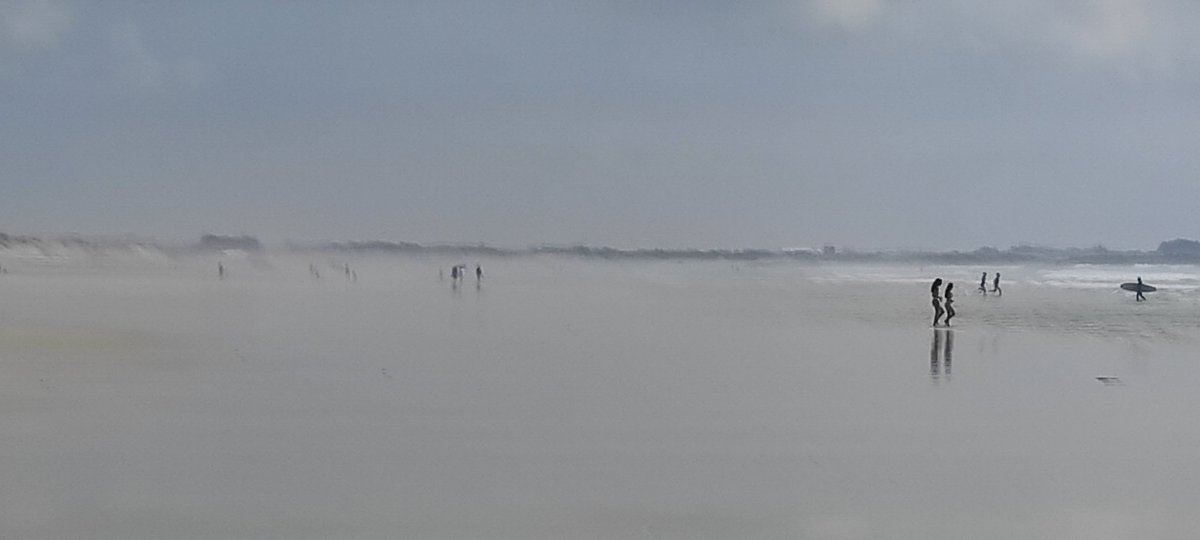 La Pointe de la Torche hier soir...un air de paradis : des nids d'hirondelles troglodytes dans la dune, des pêcheurs pros de tendilles, et même un miroir d'eau (naturel), comme à Bordeaux !
