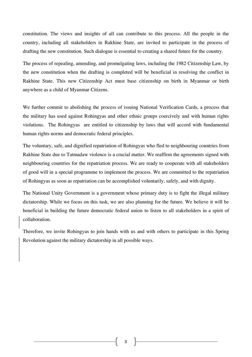 Ro Nay San Lwin (@nslwin) on Twitter photo .<a href="/NUGMyanmar/">National Unity Government Myanmar</a>’s policy position on #Rohingya
#WhatsHappeningInMyanmar .<a href="/NUGMyanmar/">National Unity Government Myanmar</a>’s policy position on #Rohingya
#WhatsHappeningInMyanmar