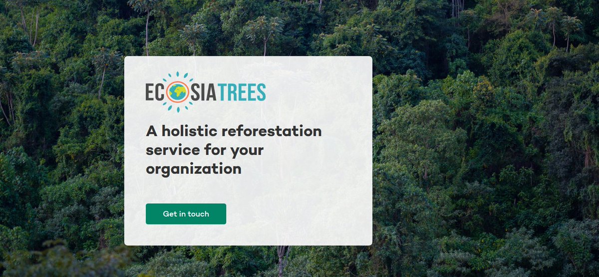 With <a href="/Ecosia/">Ecosia</a>, we are now taking our tree planting to a bigger scale than ever before 🌳 

Today, we are launching "Ecosia Trees", a holistic reforestation service for businesses.

Here’s how it works 👇

trees.ecosia.org
