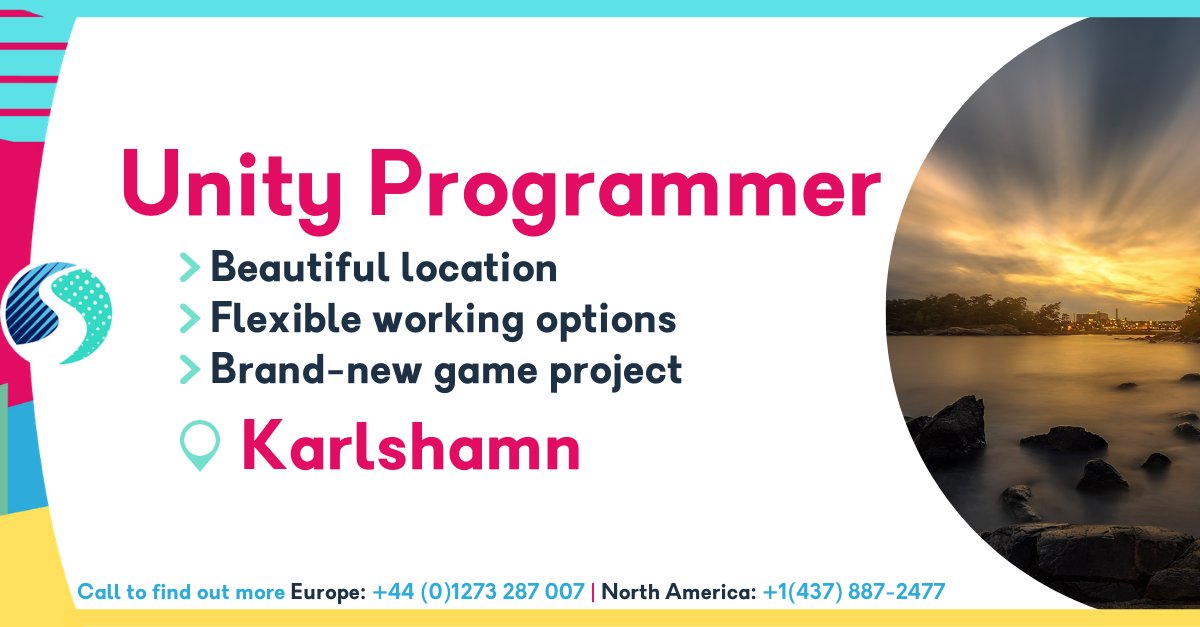 SkillsearchJobs's tweet image. #UnityProgrammer looking for a chance to work in a beautiful city on an exciting new game project? If so, this role in #Karlshamn could be the one! Find out more and apply today...
#Unity #UnityJobs #UnityDeveloper #UnityDev skillsearch.com/vacancy/unity-…