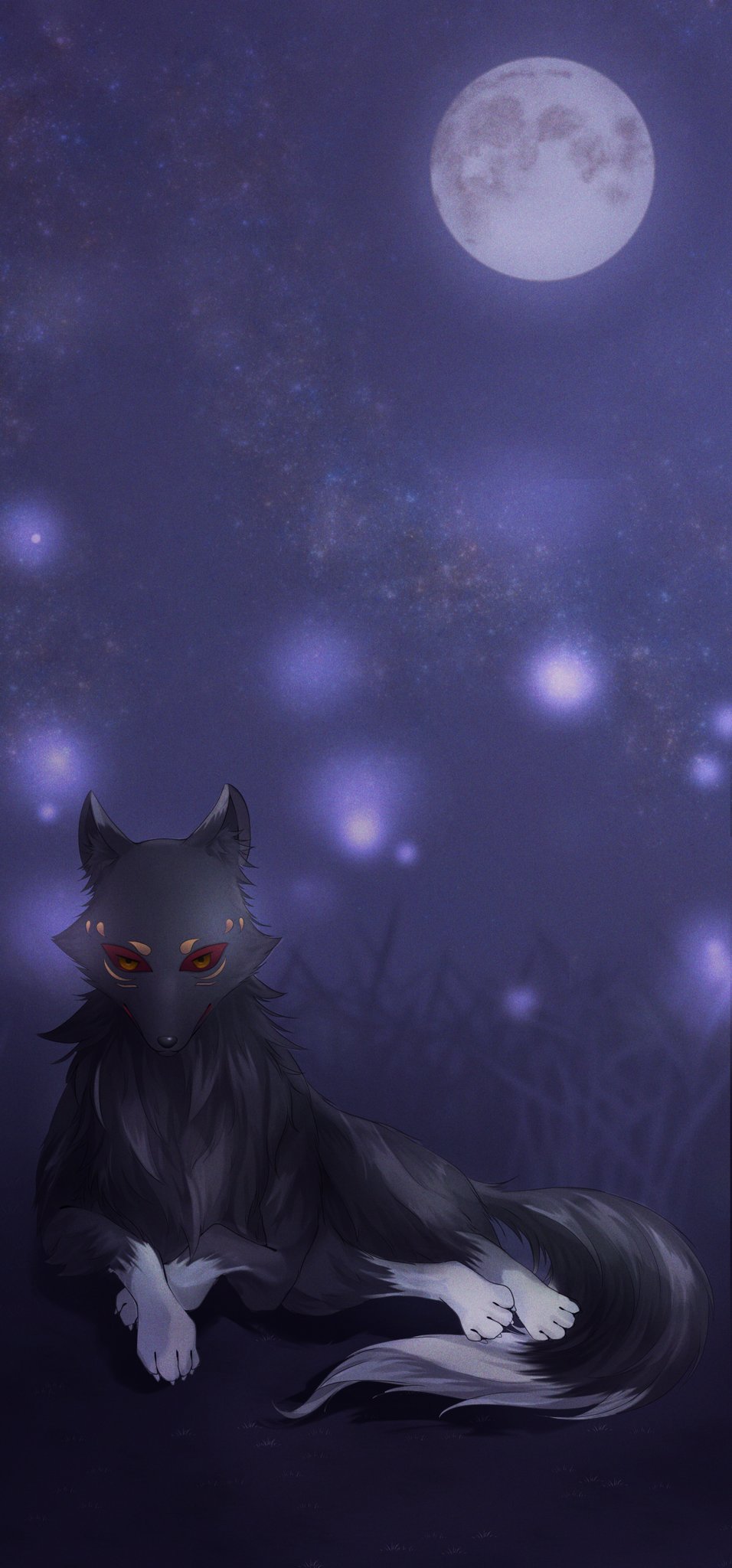 小花衣 絵のお仕事随時募集中 1枚イラスト描かせていただきました 黒い毛並みが綺麗な狼さんです 縦長のイラストなのでクリック推奨でございます 本当にいつもご依頼ありがとうございます 小花衣のご依頼作品 有償イラスト 有償