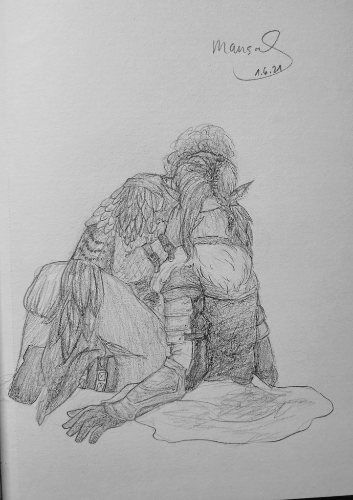 flashmausal's tweet photo. Some more "hug".
He lost half of his max hp here, because a bell rang that should have killed undead completely, to keep the city safe.
The specters hadn't that much luck.
I had this moment planned since weeeeks! So happy it worked and he played along!
#ItSDnD https://t.co/GPR4FMx5KJ