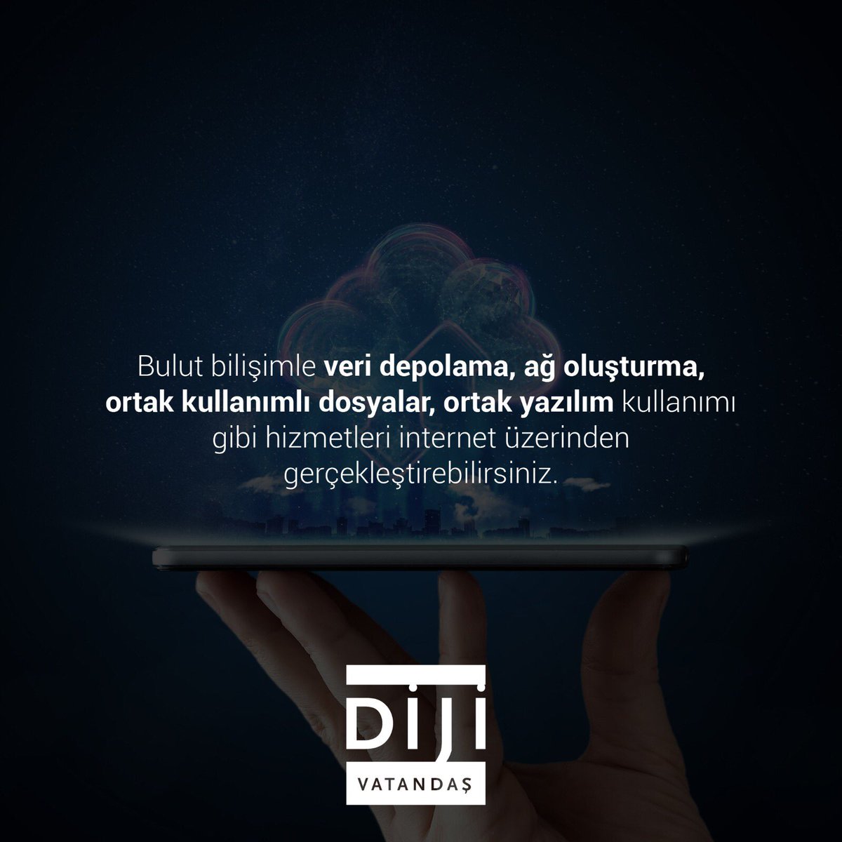 diji_vatandas's tweet photo. 📌 Her geçen gün artan verilerimizi depoladığımız bulut bilişim nedir? sorusunun cevabı gönderide! 

📌 https://t.co/QXTnDWKSTv’a girip eğitimlere kaydol, daha fazla bilgi edin! Sen hangi bulur bilişim servisini kullanıyorsun? https://t.co/JkUT6XHQzp