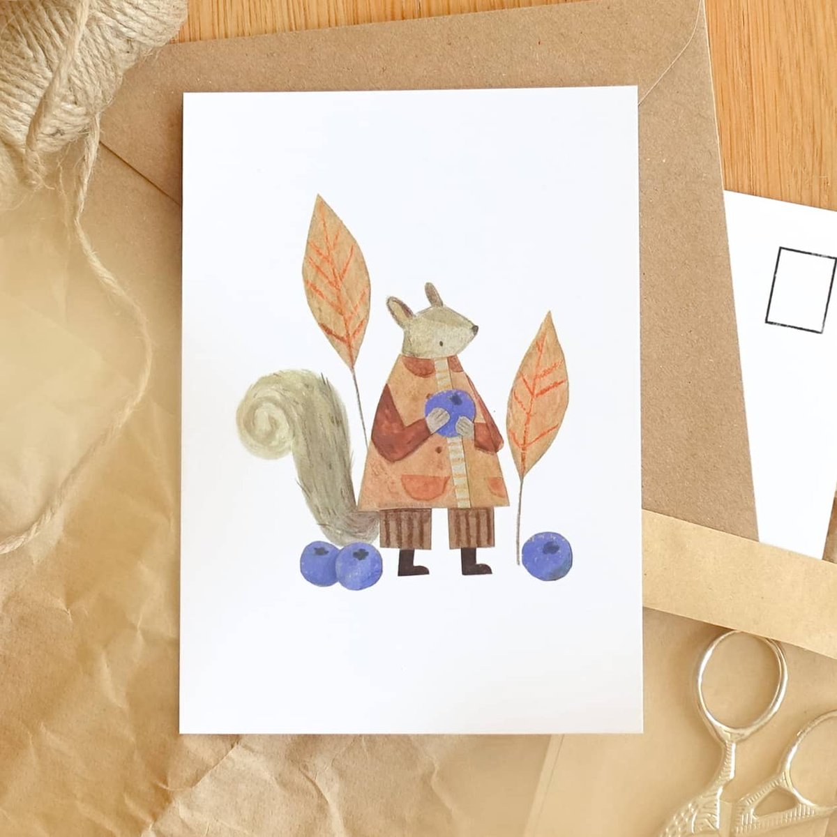 raahatkaduji's tweet photo. Berry buddies 🌿🍓🌼 this blueberry squirrel boy and strawberry bunny started life as collages in my sketchbook. So happy they'll soon be finding home around the world! They'll be available as stickers, postcards and prints in my shop this Friday 4th June 🌷 https://t.co/WnTpTuRRXK
