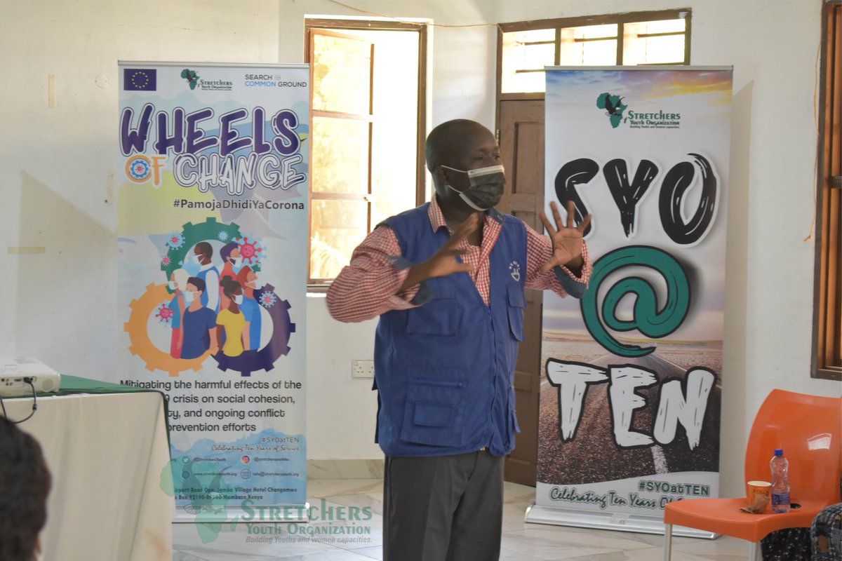 StretchersYouth's tweet image. #SYOatTEN
Through the support of @SFCG_Kenya under #PamojaDhidiYaCorona, we are currently implementing a project dubbed #WheelsofChange that aims towards mitigating the harmful effects of the #Covid19 crisis on #socialcohesion, stability, and ongoing #conflictprevention efforts.
