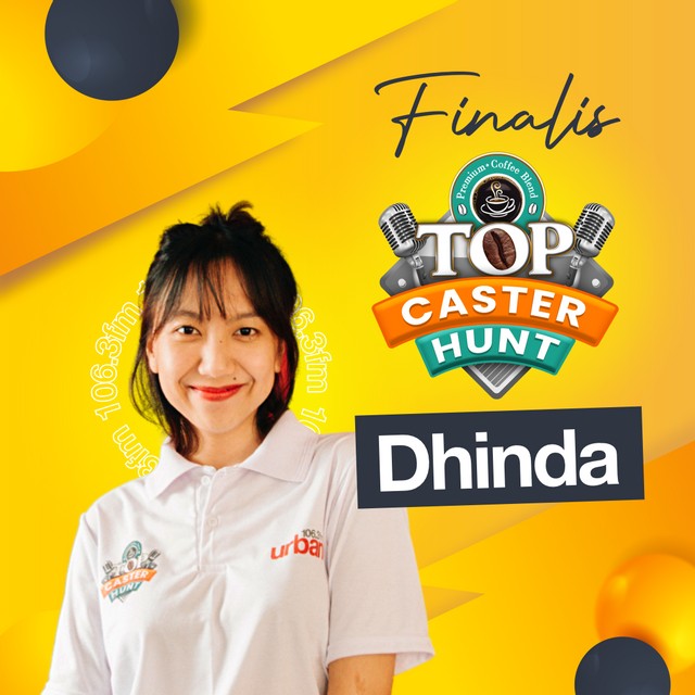 Ini dia Dhinda, salah satu Top 6 Top Caster Hunt Urban FM yang berhasil masuk ke babak final show.
Dukung Dhinda menjadi Top Caster Favorit dengan like dan komen di postingan di instagram Urban yaa. 

#UrbanBandung #Bandung
